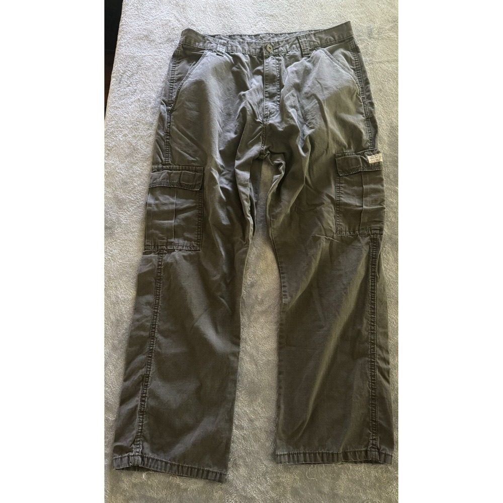 Wrangler Carpenter Outdoor Work Pants Grey Brown‎ Mens Size 34x30